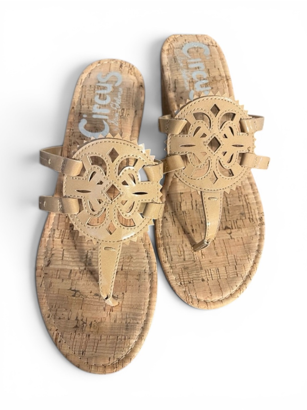 Sam Edelman Tan Cork Wedge Thong Sandals - Picture 3 of 3